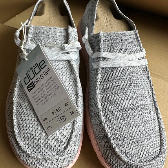 Hey Dude Shoes - HEY DUDE WENDY HALO WHITE PINK 9